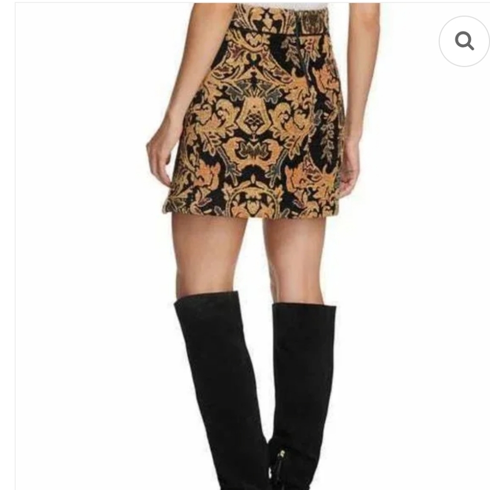 Free People Winter Warrior Brocade Mini Skirt - Picture 2 of 9